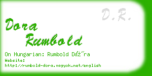 dora rumbold business card